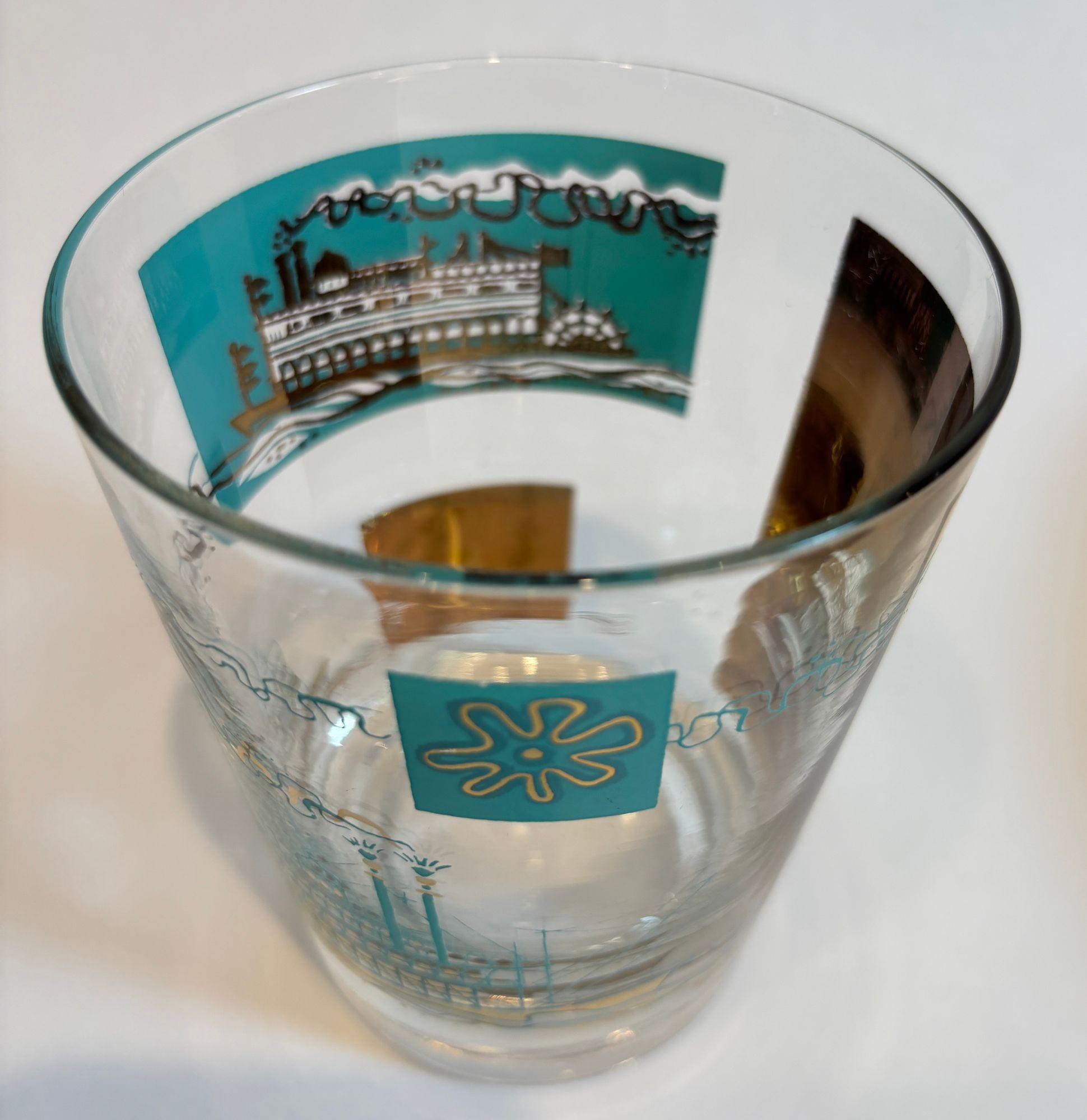 Libbey Glas Southern Comfort Steamboat Rocks Glas Vintage 1960er Jahre (Moderne der Mitte des Jahrhunderts)