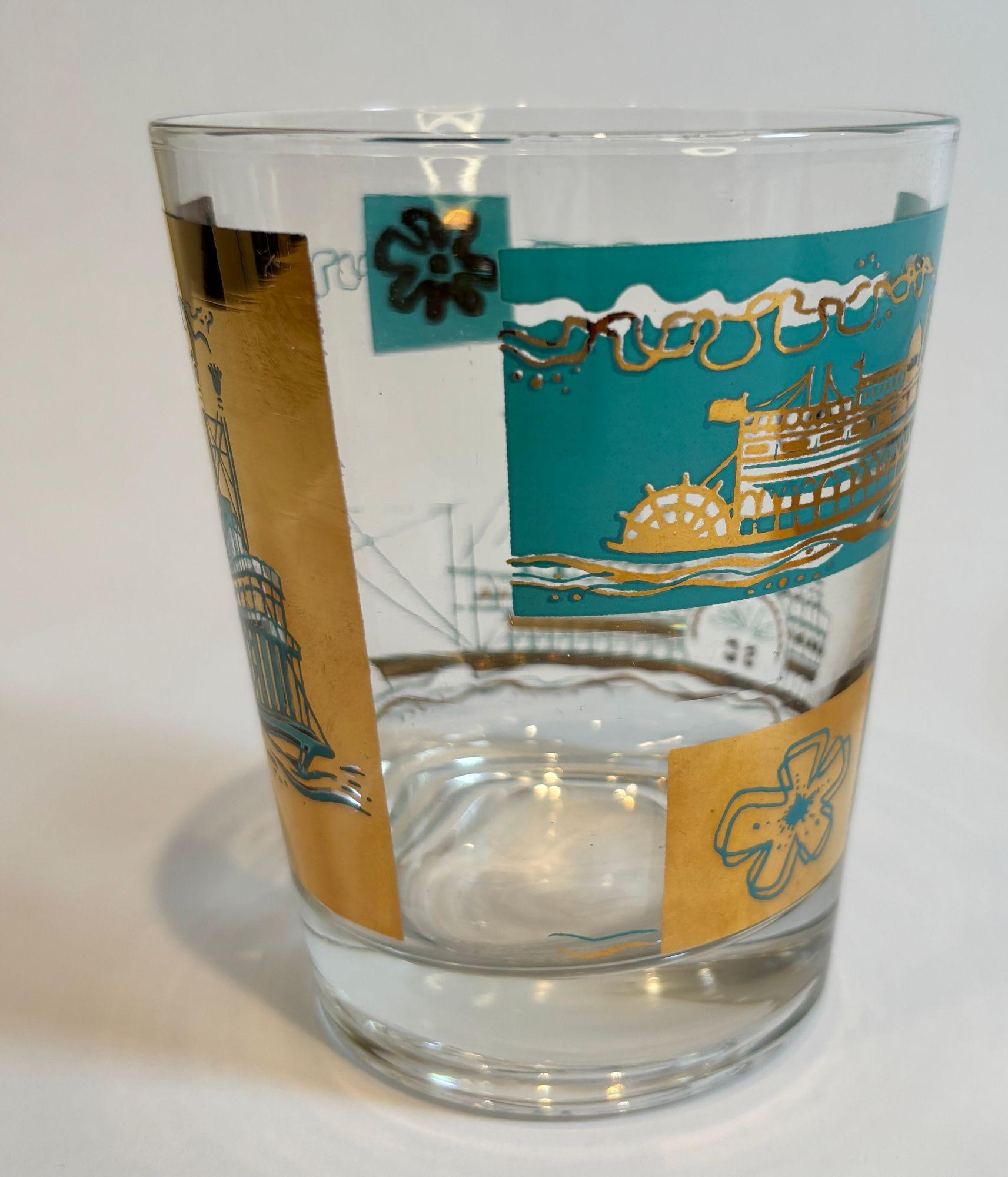 Libbey Glas Southern Comfort Steamboat Rocks Glas Vintage 1960er Jahre im Zustand „Gut“ in North Hollywood, CA