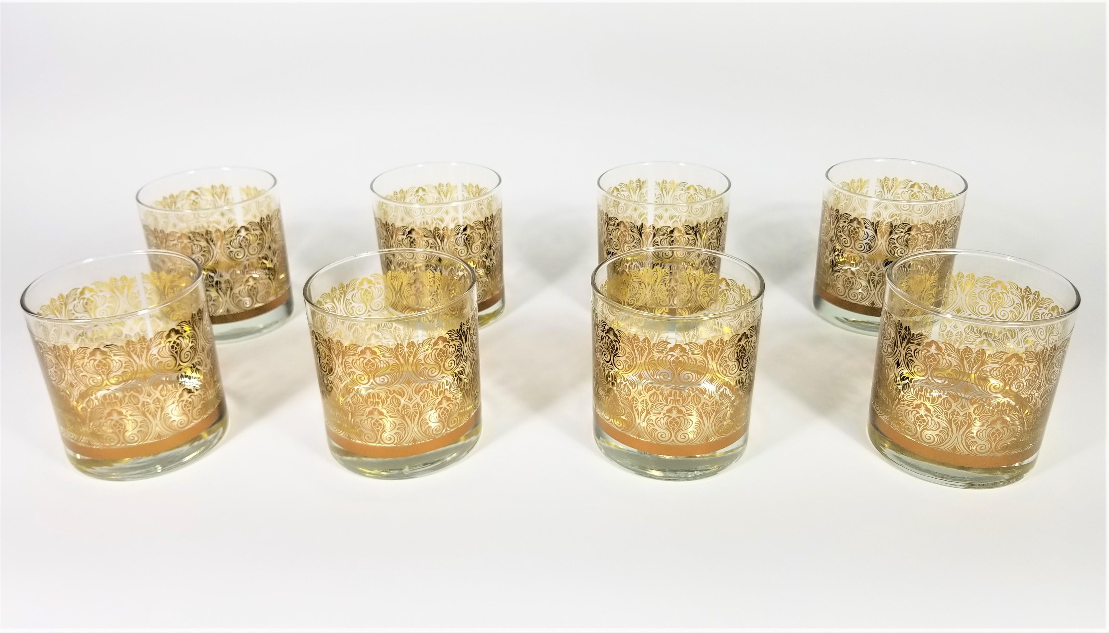 Libbey Glassware Barware Midcentury Gold Design, Set of 8 7
