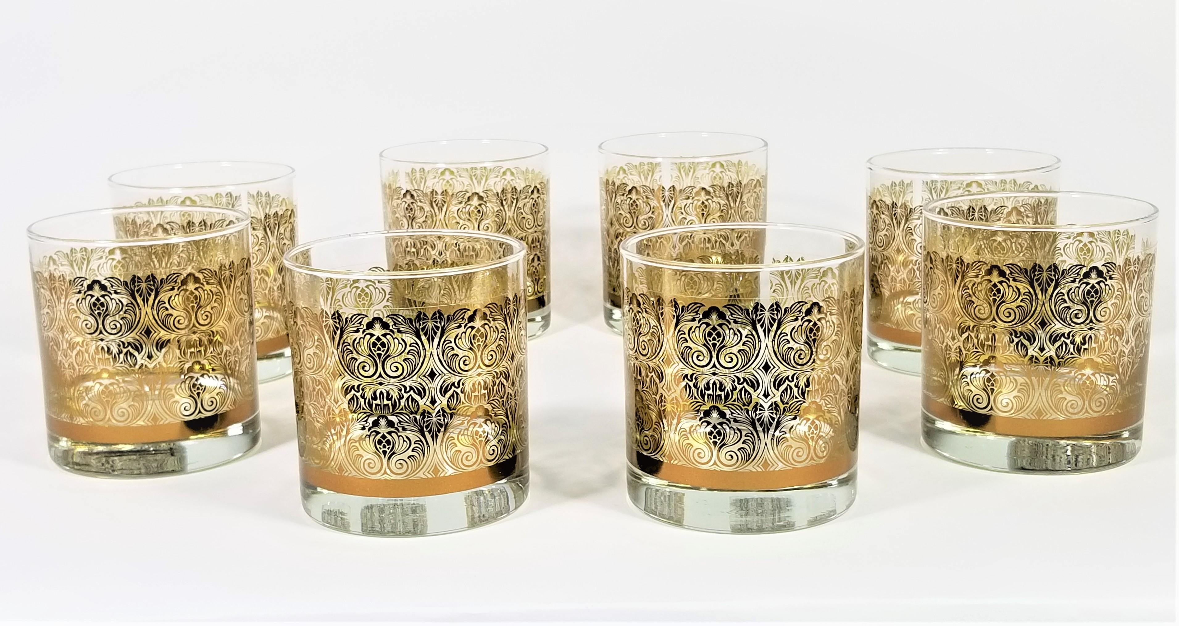 Libbey Glassware Barware Midcentury Gold Design, Set of 8 10