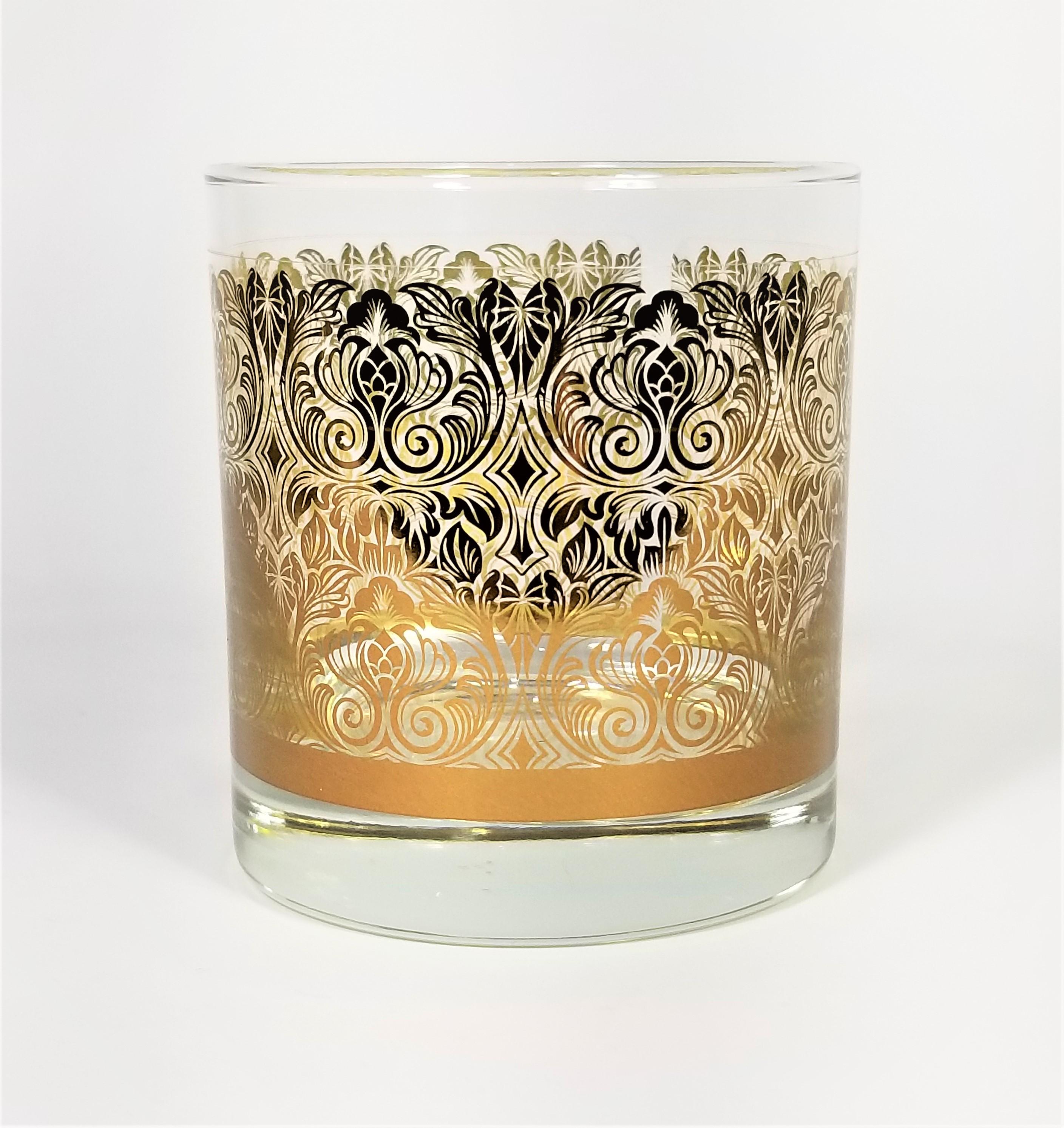 Libbey Glassware Barware Midcentury Gold Design, Set of 8 4
