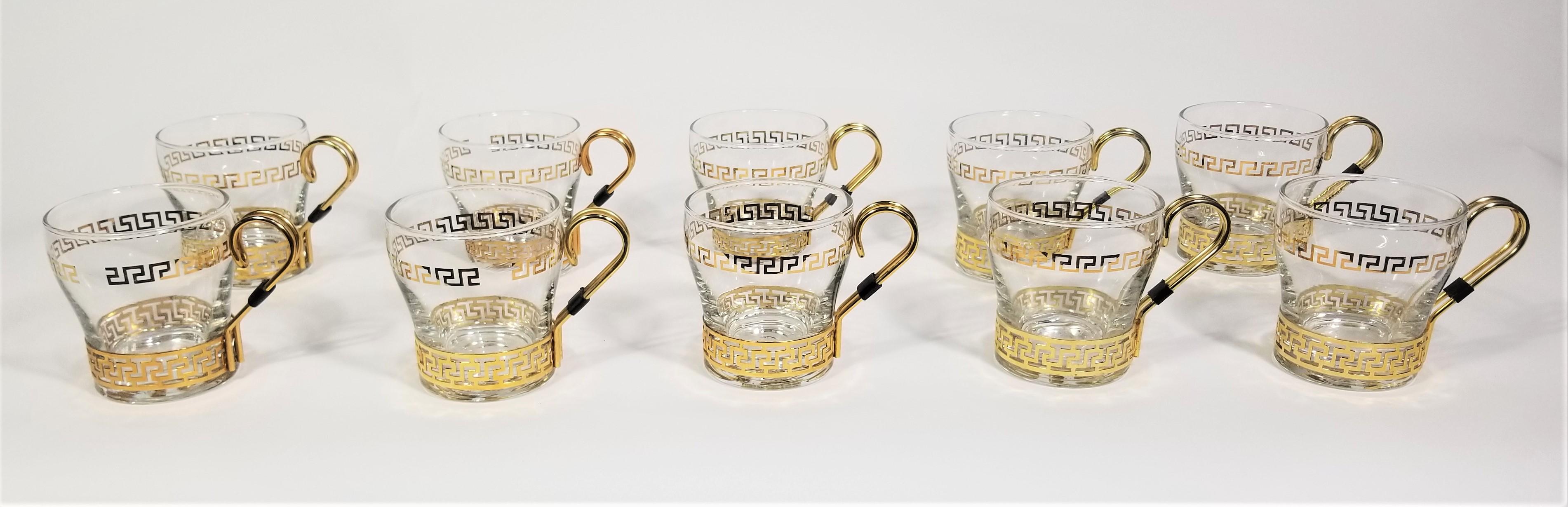 greek key glassware