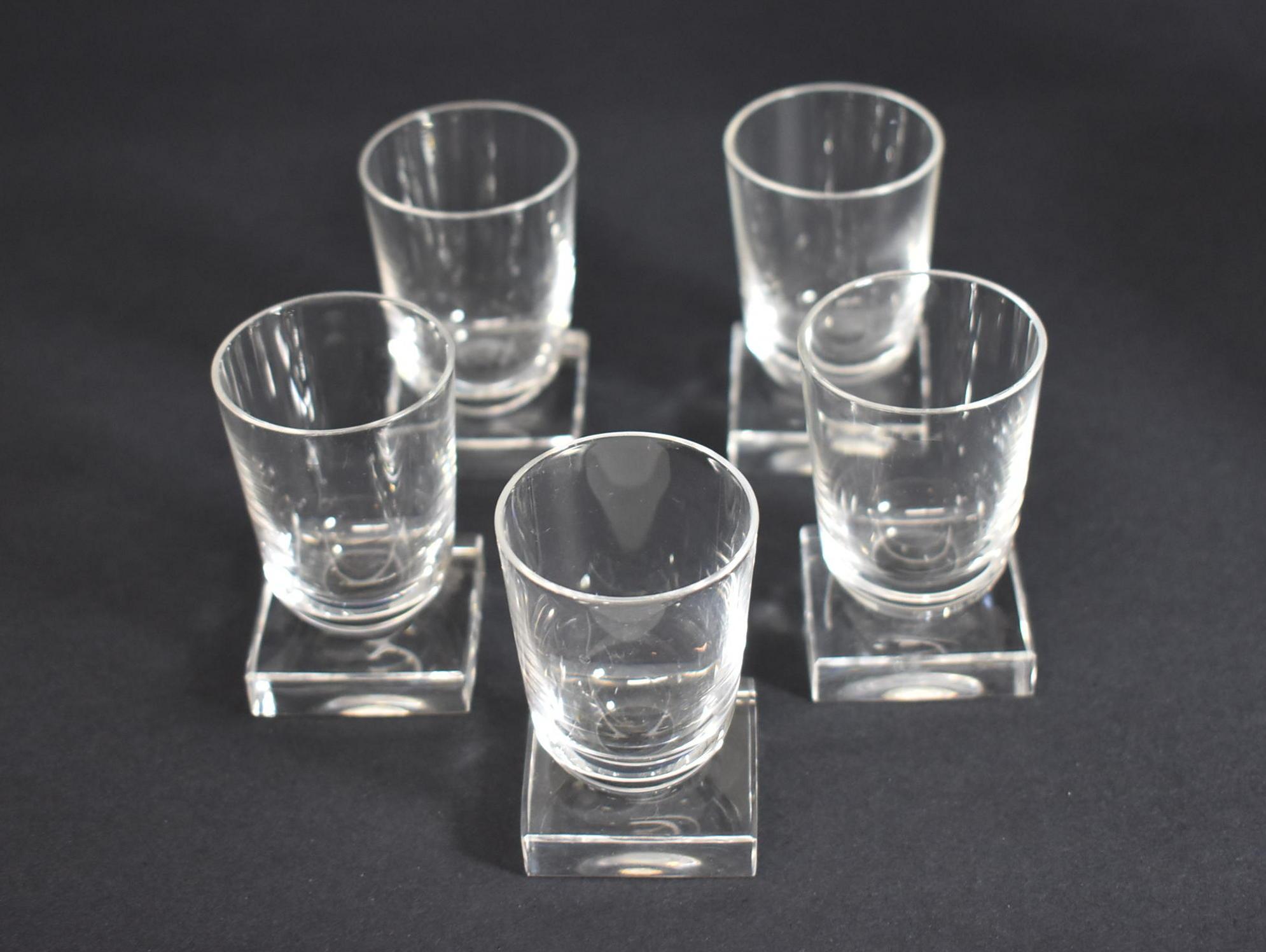 Libbey glass Knickerbocker decanter and five glasses. Signed, and numbered #17 circa 1933. Designed by Edwin Fuerst.