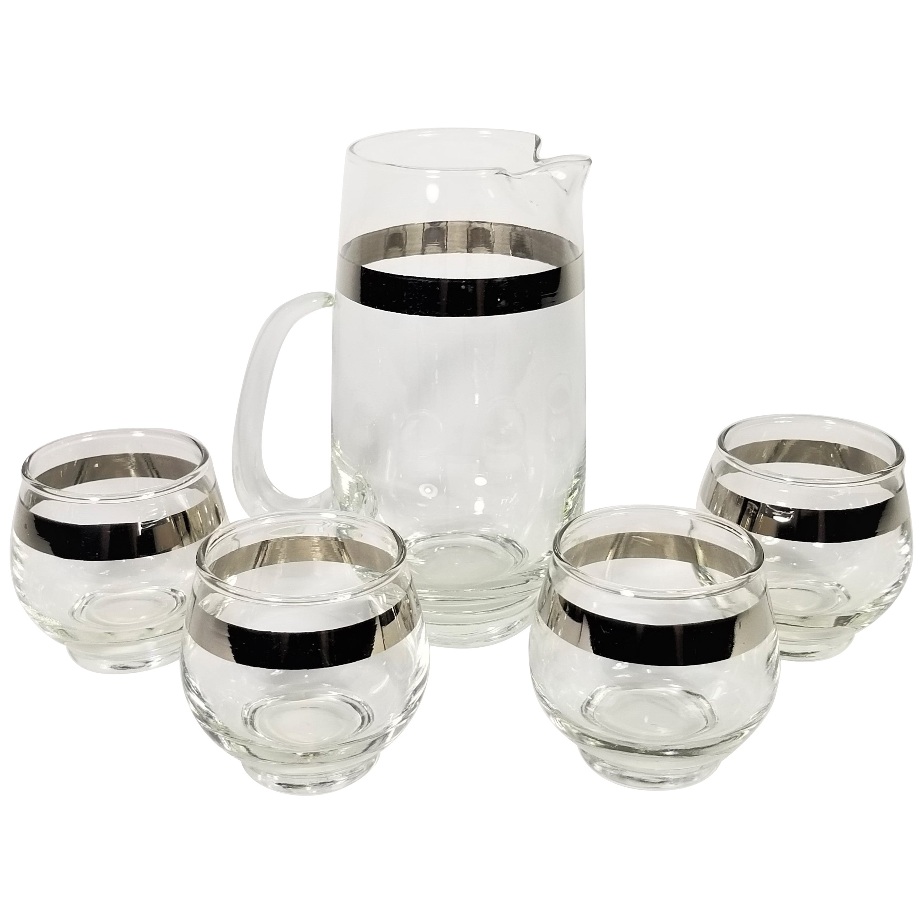 Libbey Martini Set Glassware Barware Mid Century 1960s For Sale