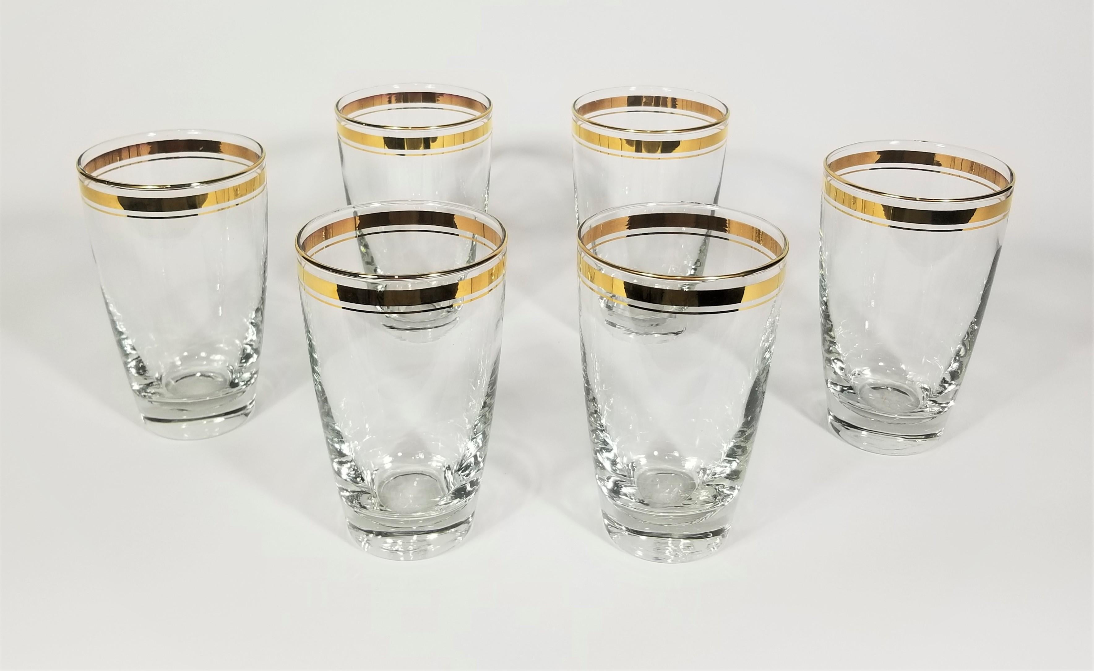 drinking glasses gold rim