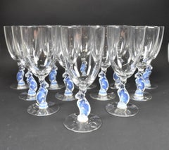 Libbey Silhouette Nash Series Moonstone Cat Water Goblet Stemware