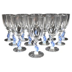 Libbey Silhouette Nash Series Moonstone Cat Water Goblet Stemware