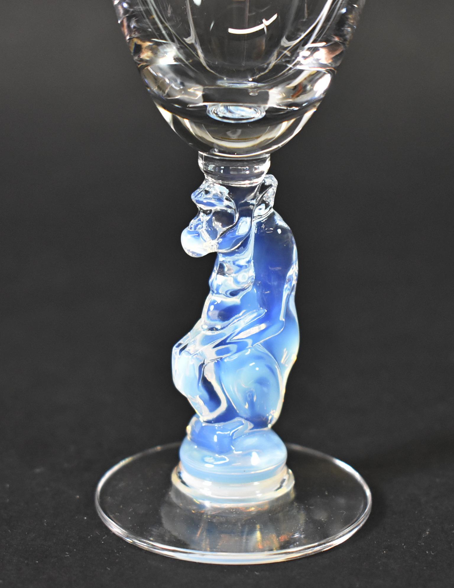 Libbey Silhouette Nash Series Moonstone Monkey Sherry Stemware In Good Condition For Sale In Toledo, OH