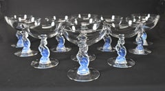 Libbey Silhouette Nash Series Moonstone Squirrel Champagne/Sherbet Stemware