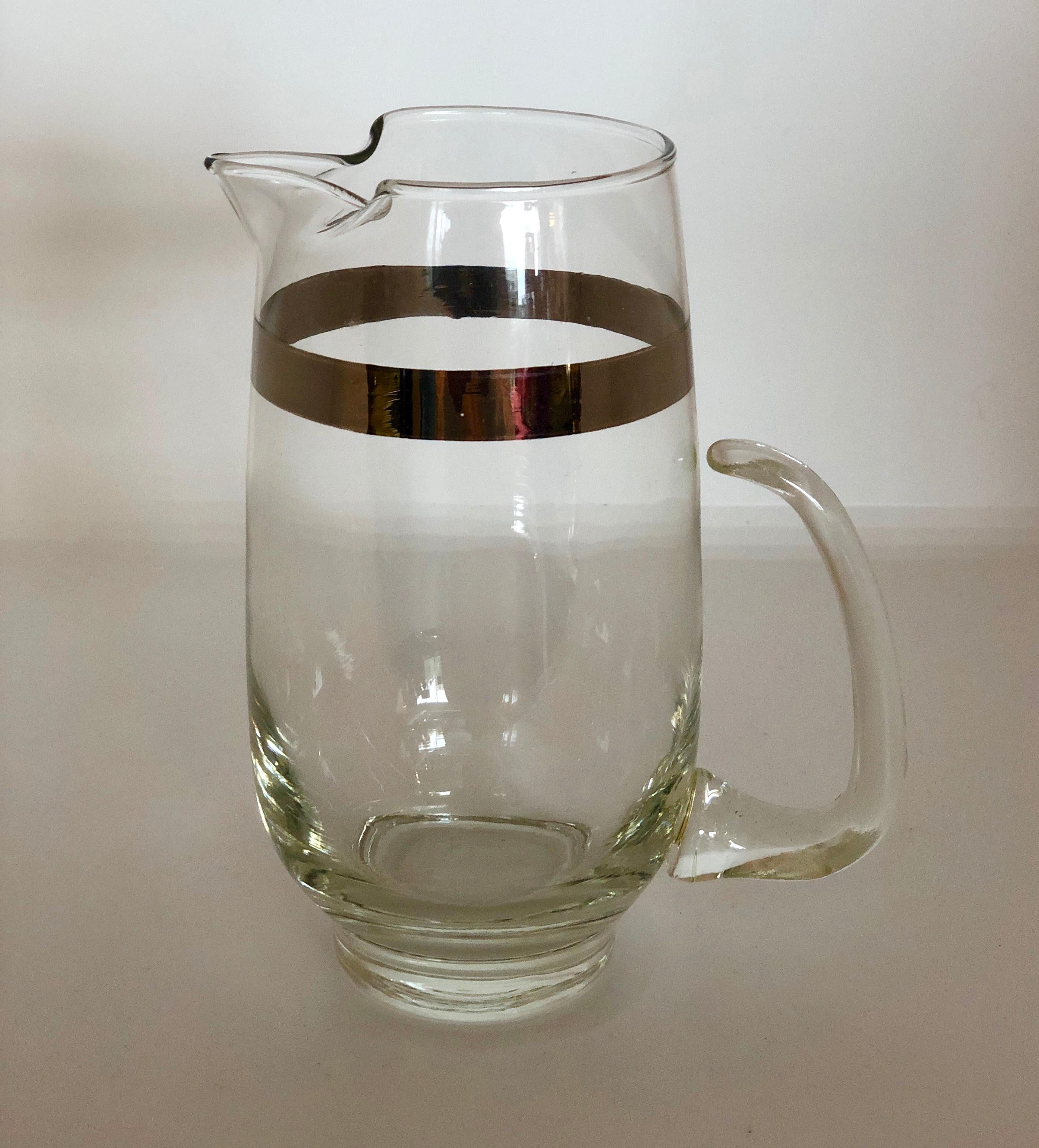 martini pitcher and glasses