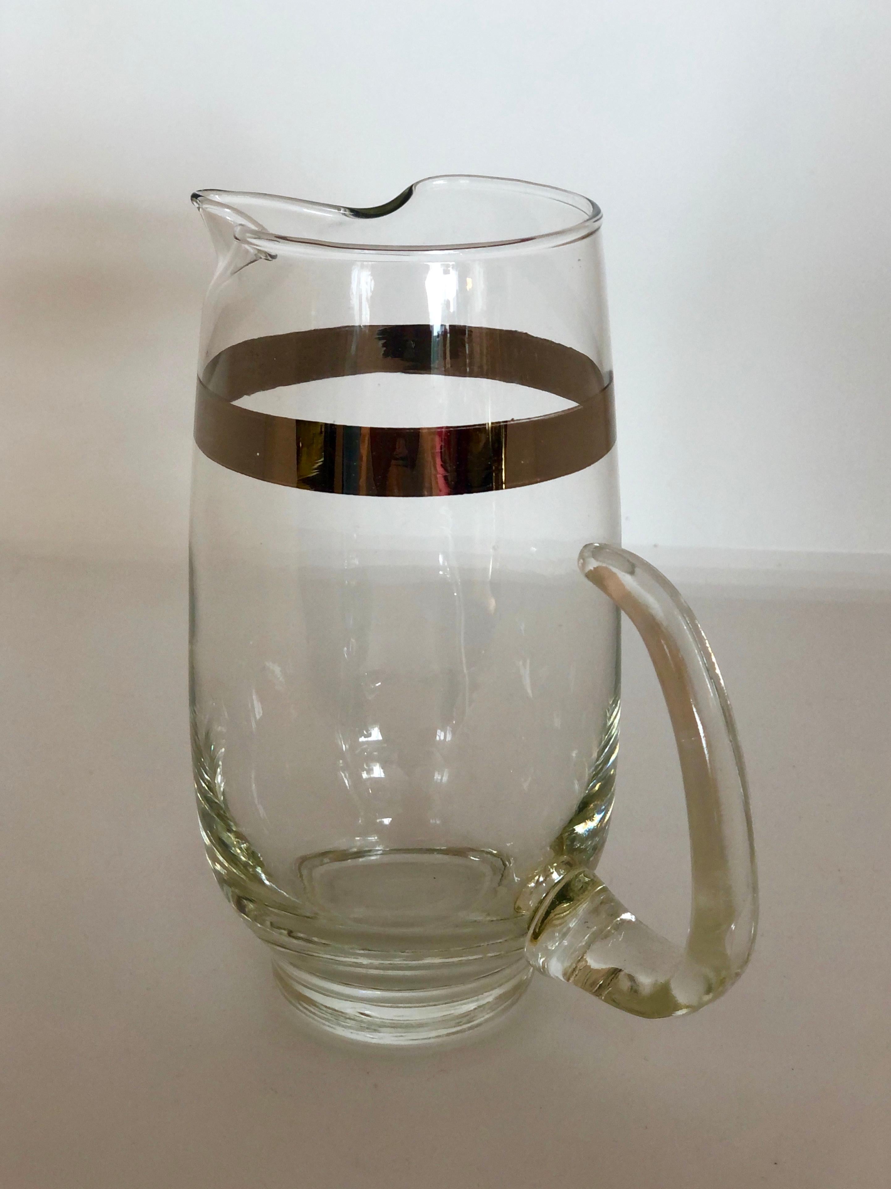 Libbey Pint Pitcher With Platinum Band