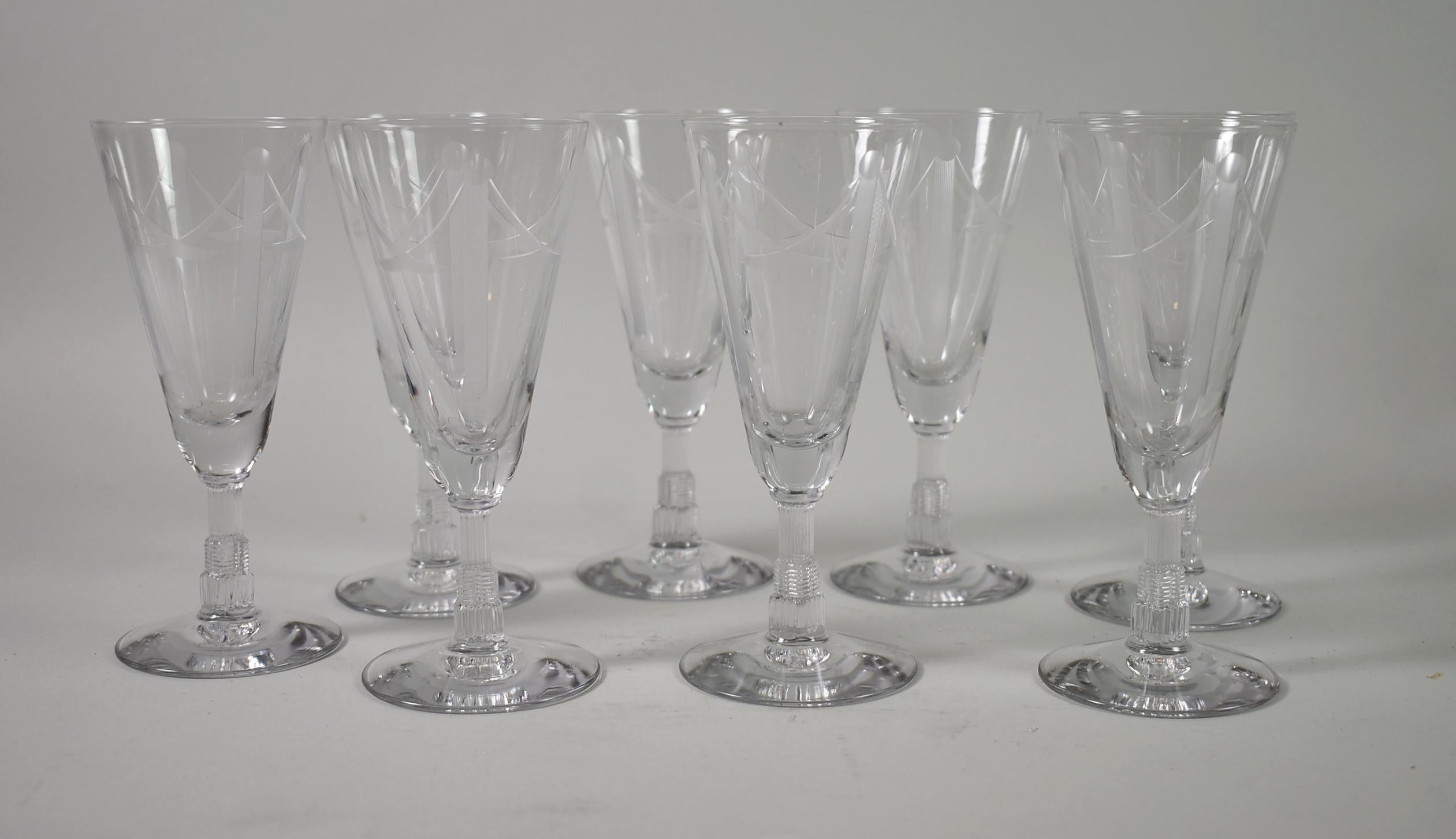 Glass Libbey Stemware Malmaison Pattern Set of 48 For Sale