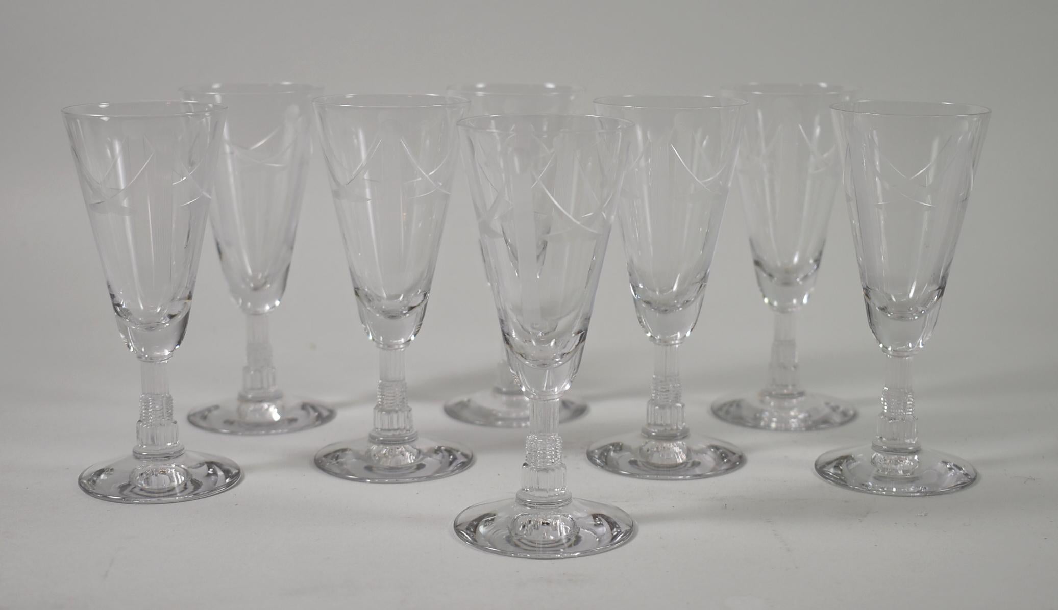 Ensemble de 48 verres Libbey Stemware à motifs de Malmaison en vente 1