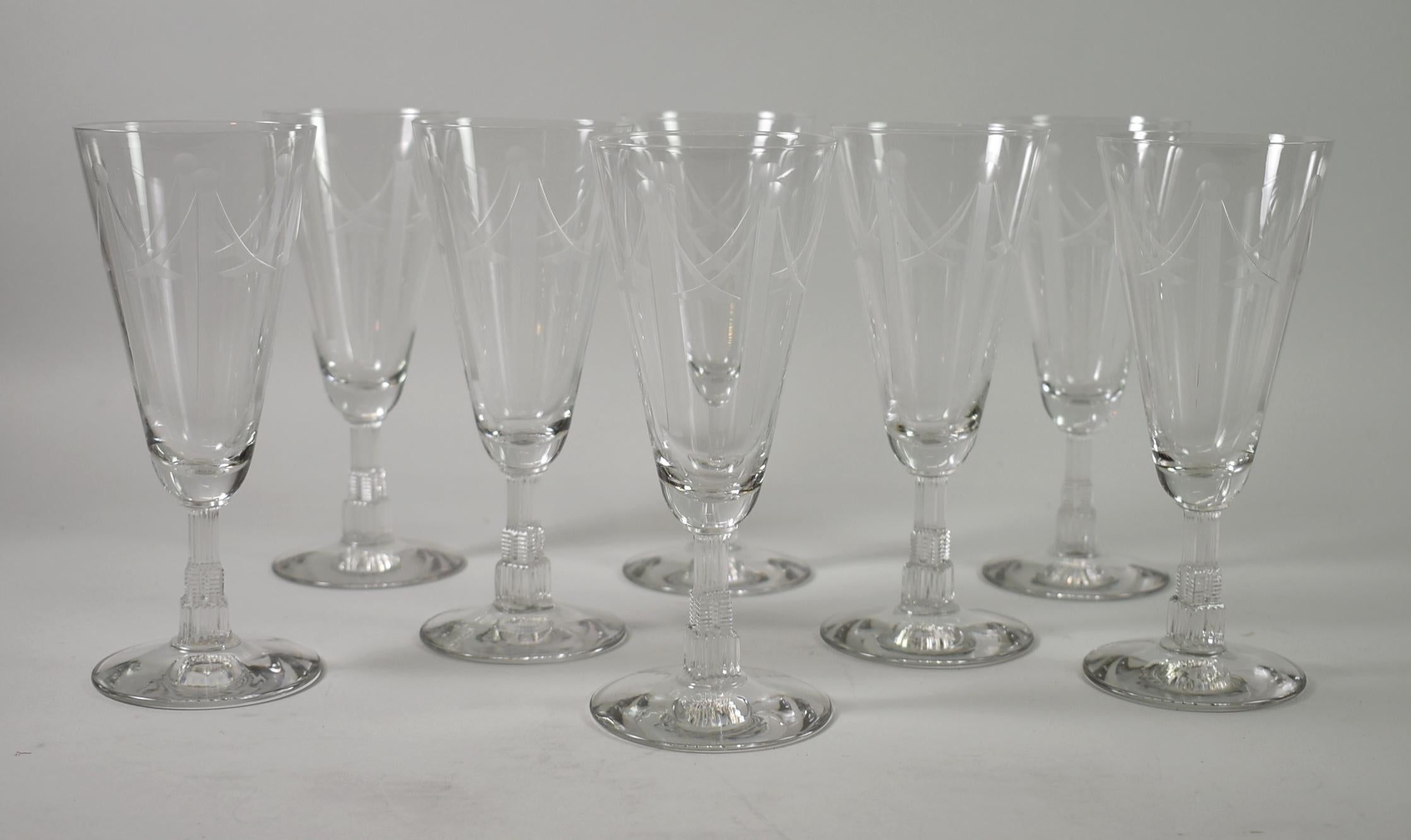 Ensemble de 48 verres Libbey Stemware à motifs de Malmaison en vente 2