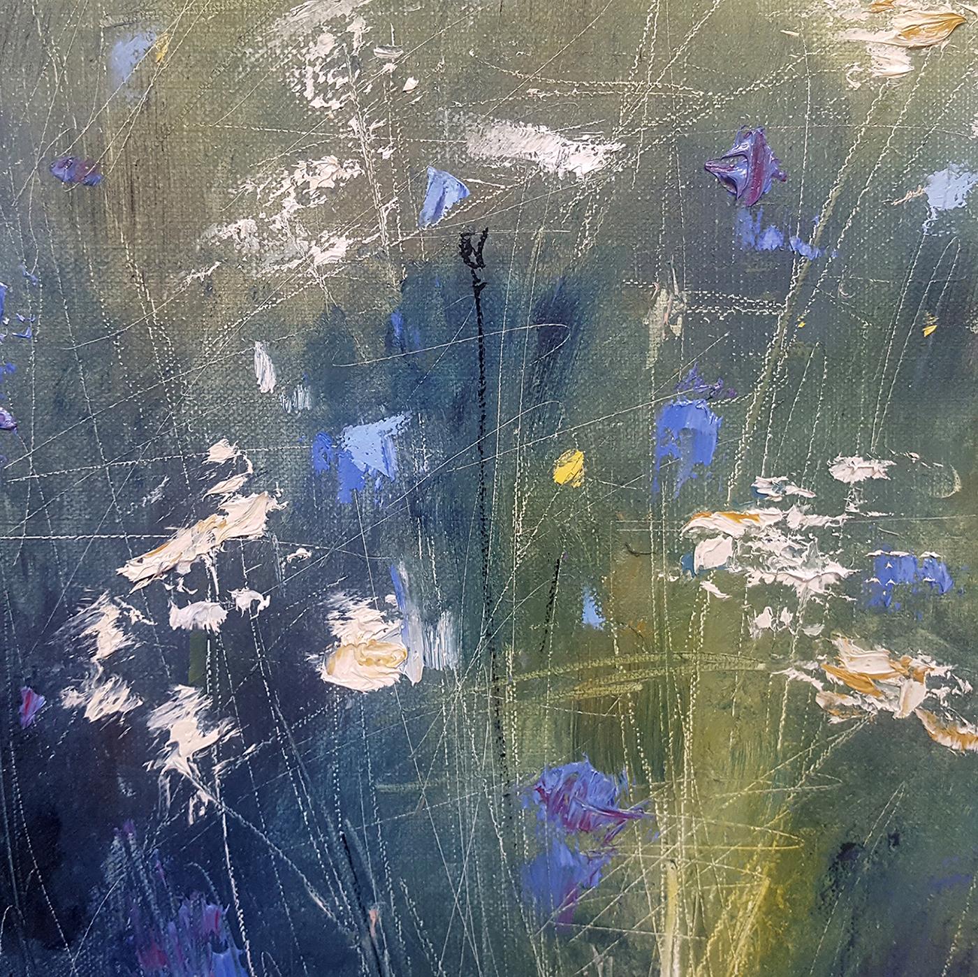Gänseblümchen-Brosche, Meeresgras  – Painting von Libbi Gooch