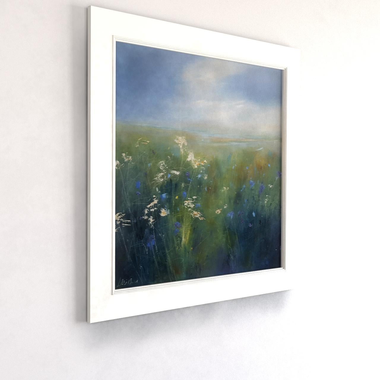 Gänseblümchen-Brosche, Meeresgras  (Impressionismus), Painting, von Libbi Gooch