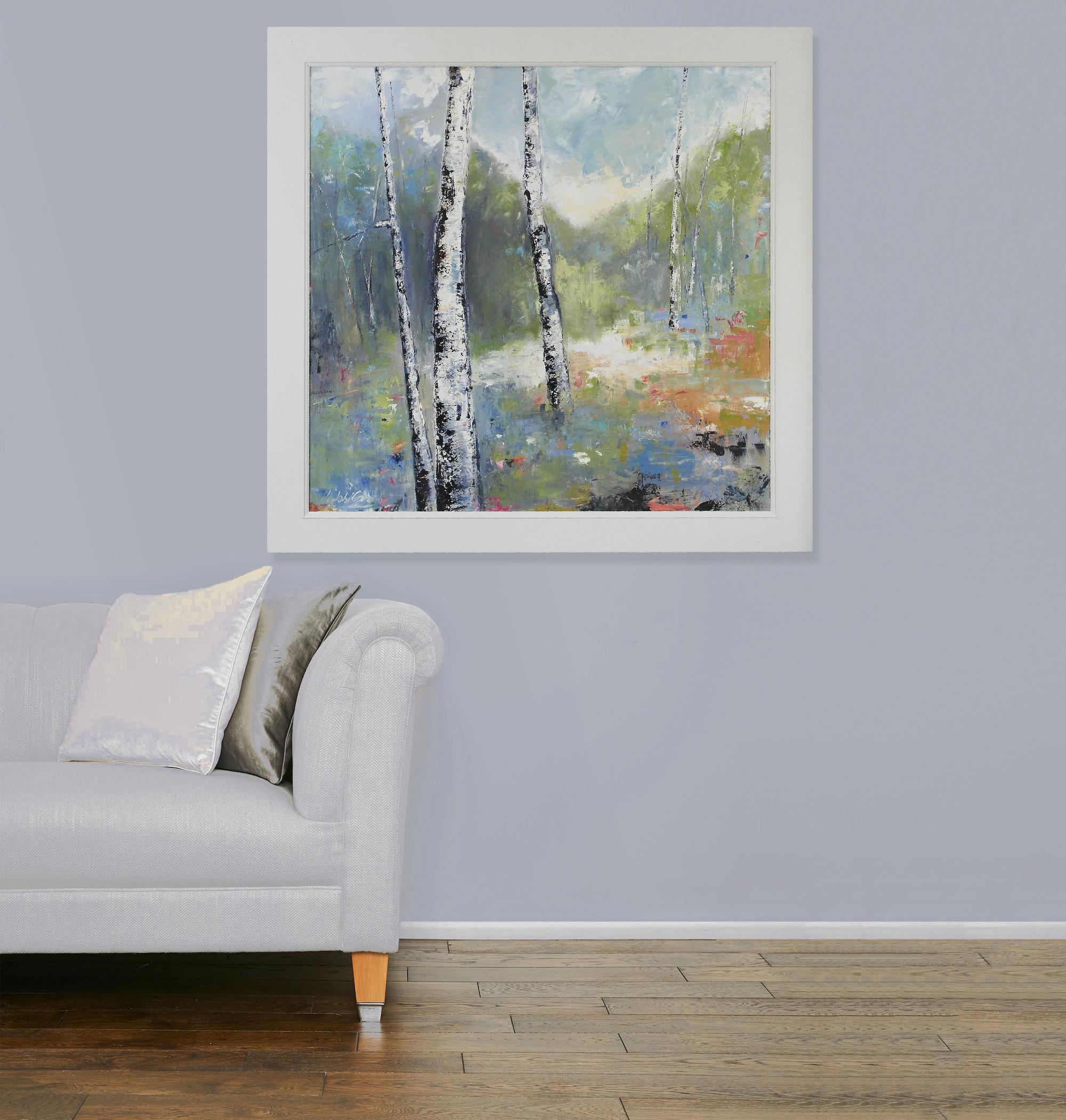 Libbi Gooch
Woodland Opening
Original Abstract Landscape Painting
Oil on Board
Canvas Size: 80 cm x 80 cm x .5 cm
Framed Size: 93 cm x 93 cm x 1.8 cm
Sold Framed
Free Shipping
Please note that in situ images are purely an indication of how a piece