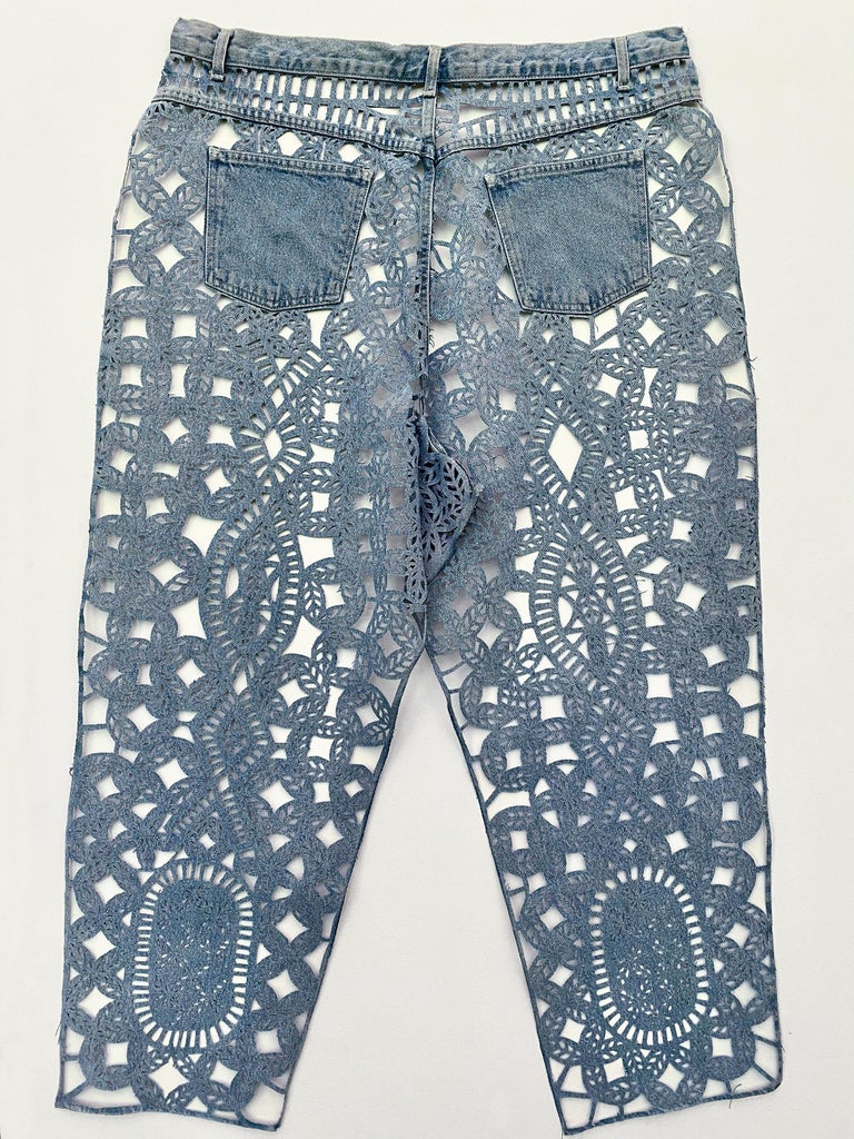 Jean Boyfriend MARCO BOLOGNA Taille 30 - Délavé Avec Cristaux, Neuf Avec étiquettes