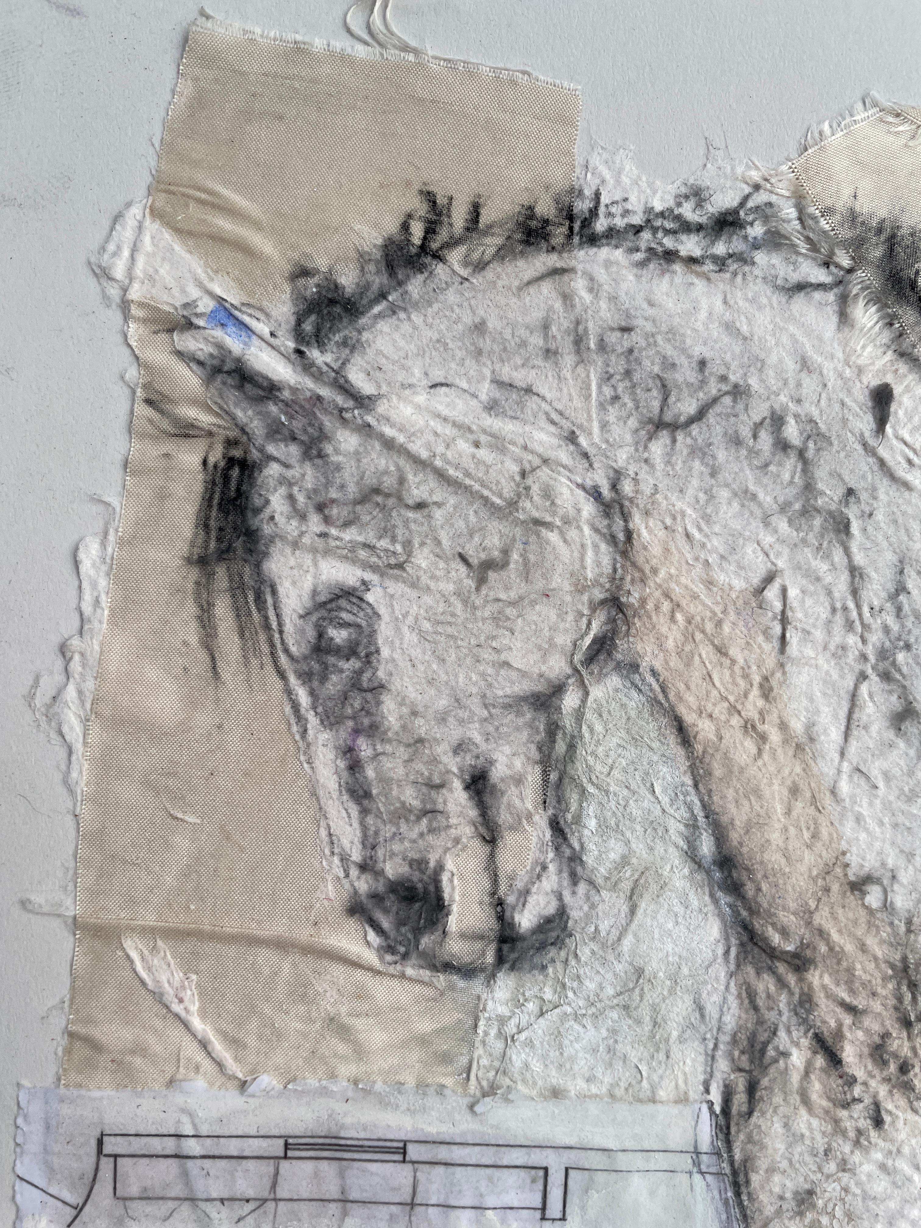 <p>Commentaires de l'artisteL'artiste Libby Ramage rêvasse à l'ombre d'un vieux sycomore.<br> Dans cette œuvre mixte, elle combine les images de ses rêveries imaginatives - un beau cheval à monter et une cuisine rénovée. L'œuvre incorpore du fusain,