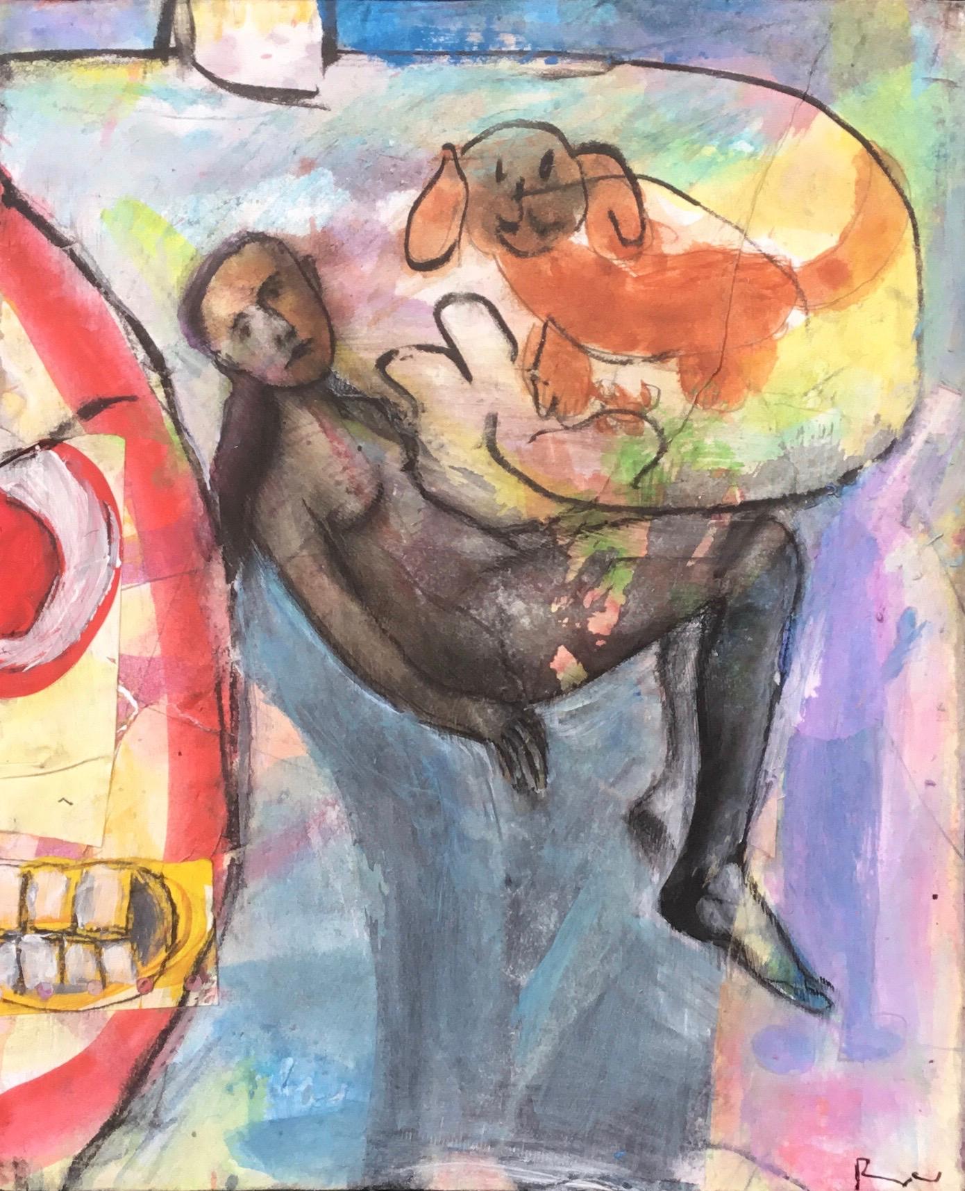 The Idyls of a Mother, Originalgemälde – Mixed Media Art von Libby Ramage
