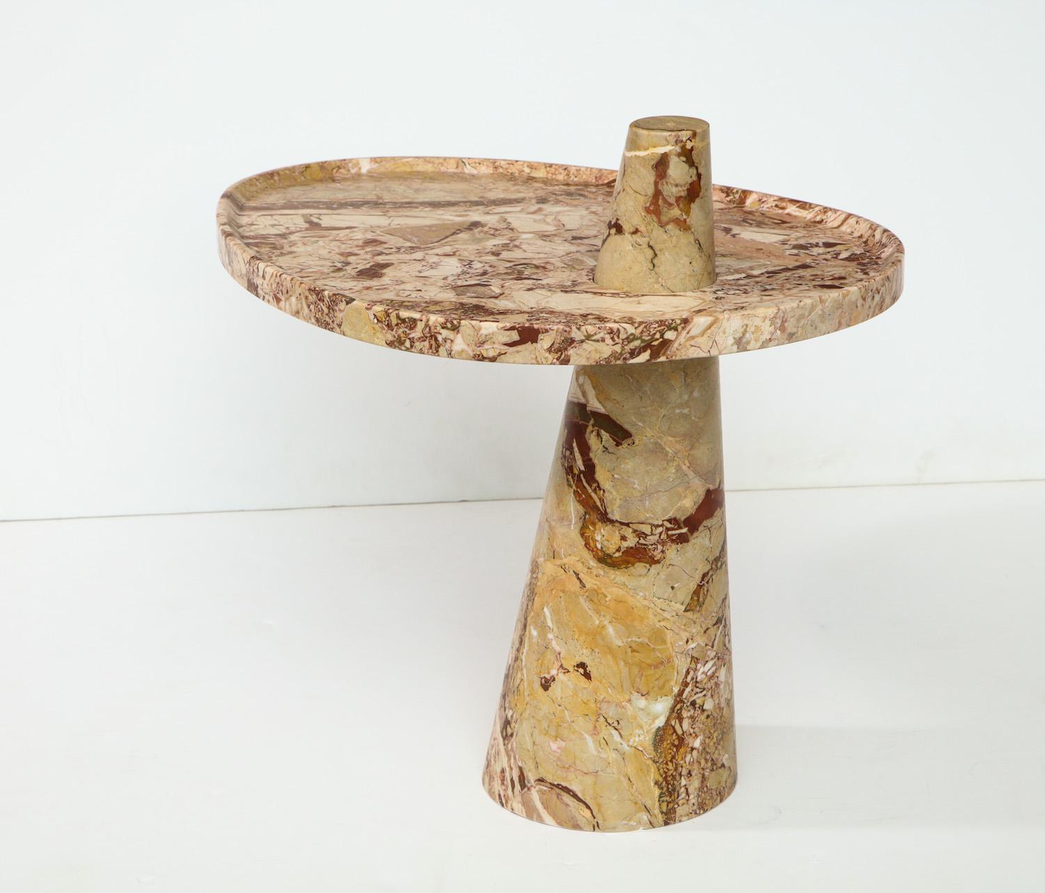 Marble “Libeccio, ” Studio-Made Side Table For Sale