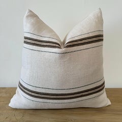 Libeco Home Tinos 100% Linen Stripe Pillow with down insert