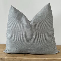 Libeco Workshop Stripe Pillow Cover in Blue and Natural Linen