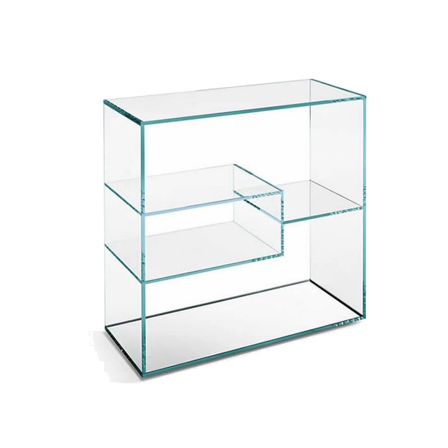 Liber-Bücherregal aus Glas, entworfen von Luca Papini, hergestellt in Italien (Moderne) im Angebot