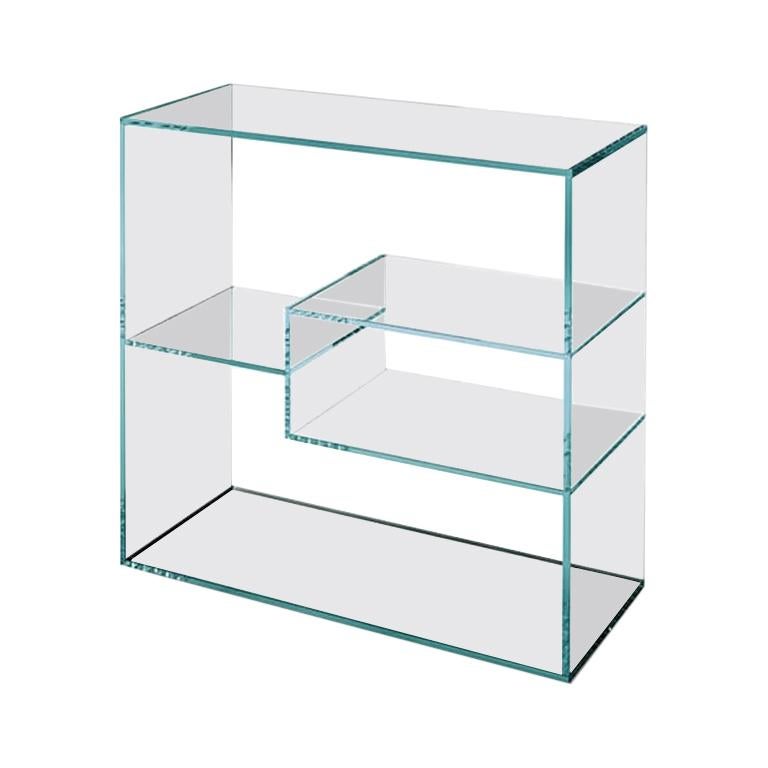 Liber Glass Bookcase, Designed by Luca Papini, Made in Italy