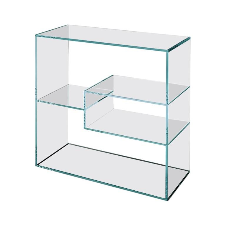 Liber Glass Bookcase, Designed by Luca Papini, Made in Italy For Sale