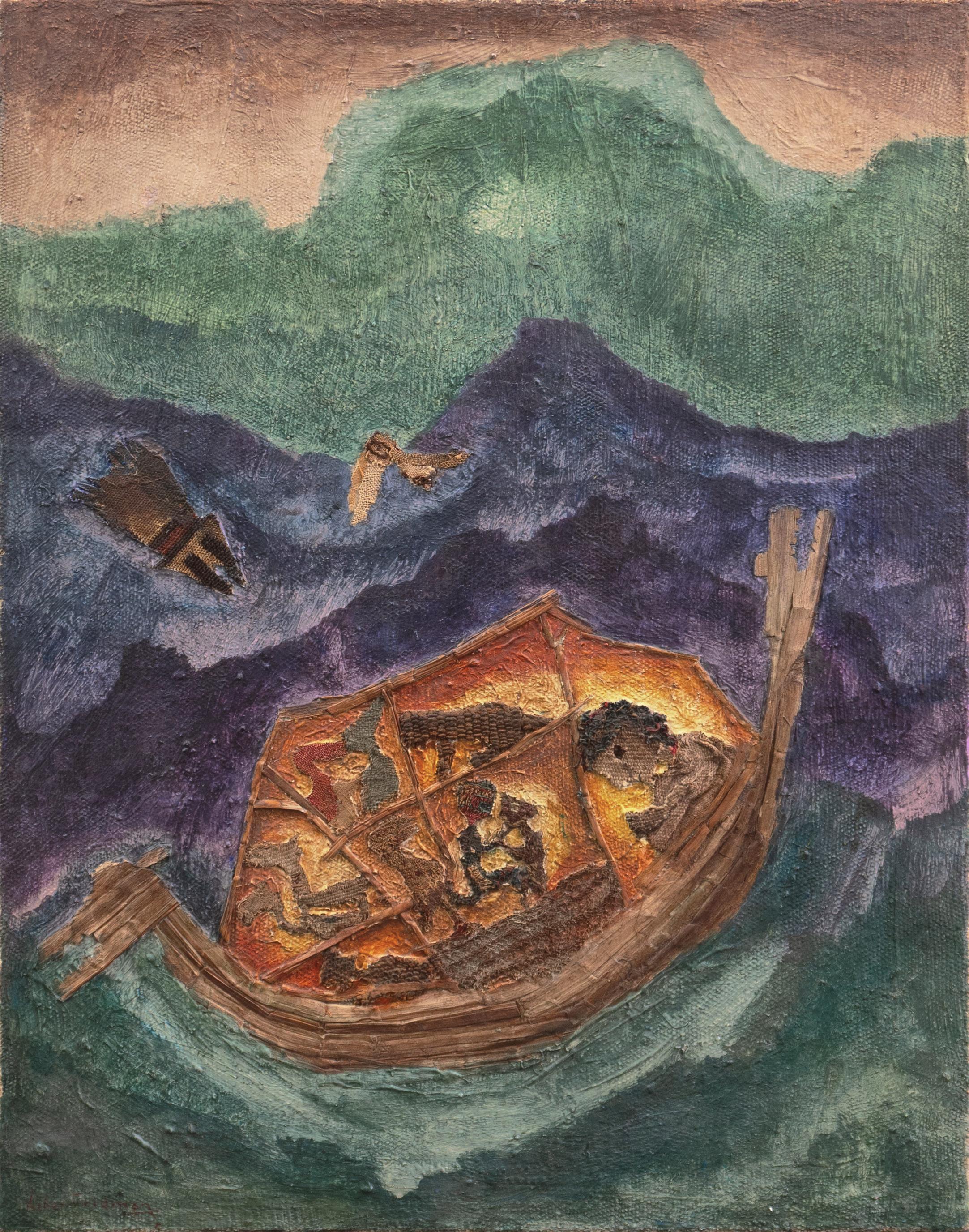 Liber Fridman Landscape Painting - 'Noah's Ark', Argentine Outsider artist, Buenos Aires Modern of Modern Art, Peru