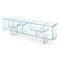 Buffet Liber Glass, conçu par Luca Papini, fabriqué en Italie