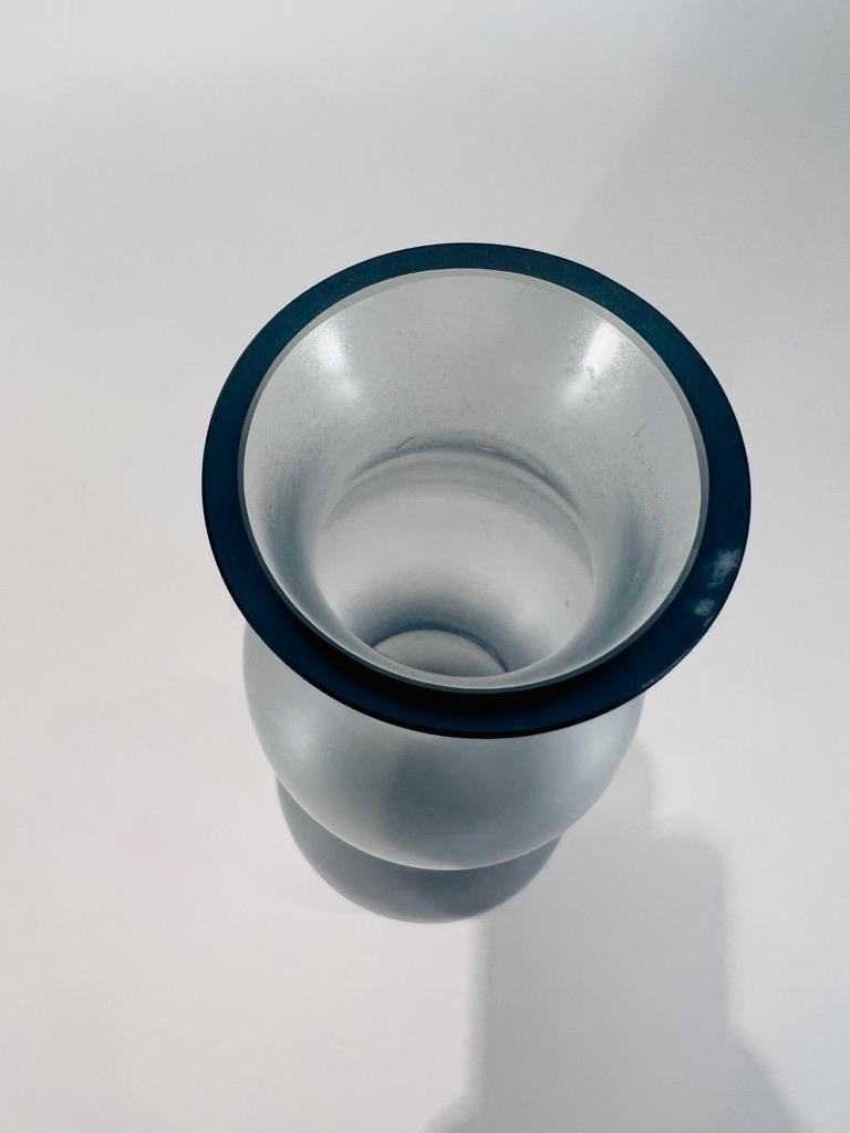International Style Libera Murano glass gray 1950 vase signed. For Sale
