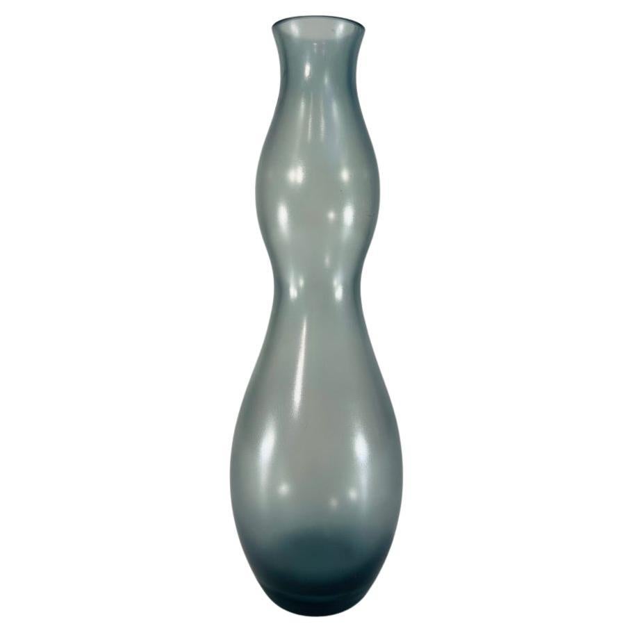 Libera Murano glass gray 1950 vase signed.