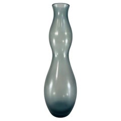 Libera Murano glass gray 1950 vase signed.