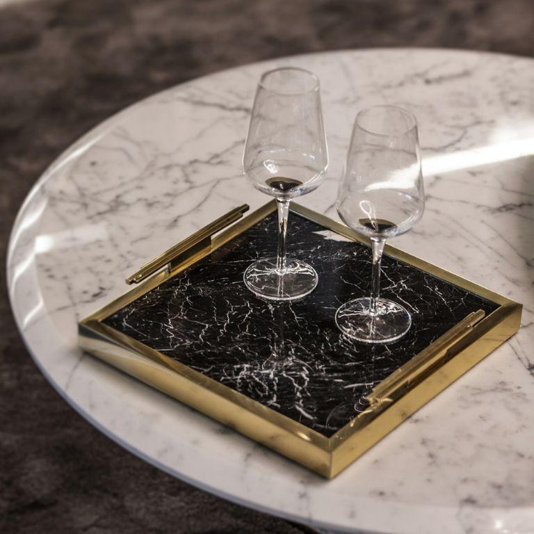 Libera Small – Elegant Handcrafted Tray with Semi-Precious Details For Sale 3