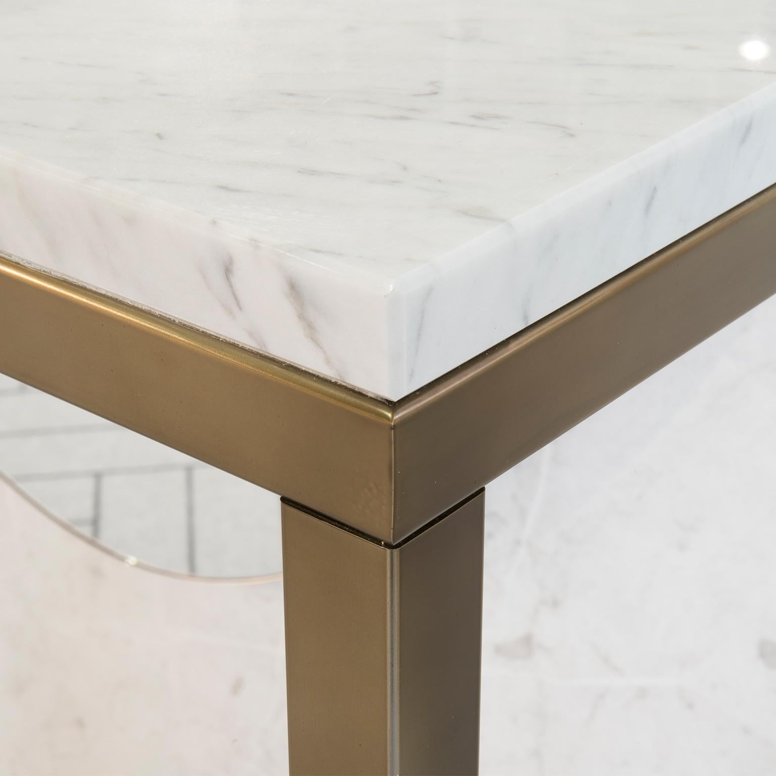 Liberica Console in  Bronze Brushed Brass and Marble In New Condition For Sale In New York, NY