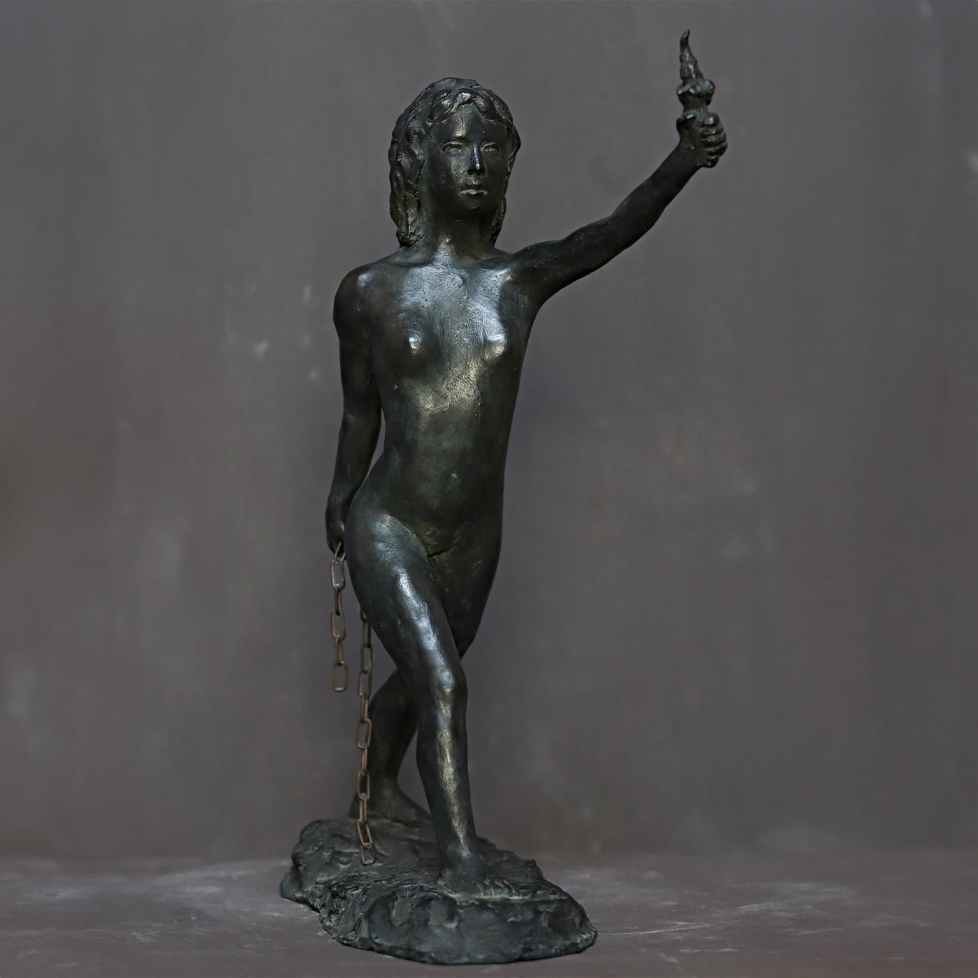 Italian Libertà Bronzed Sculpture For Sale