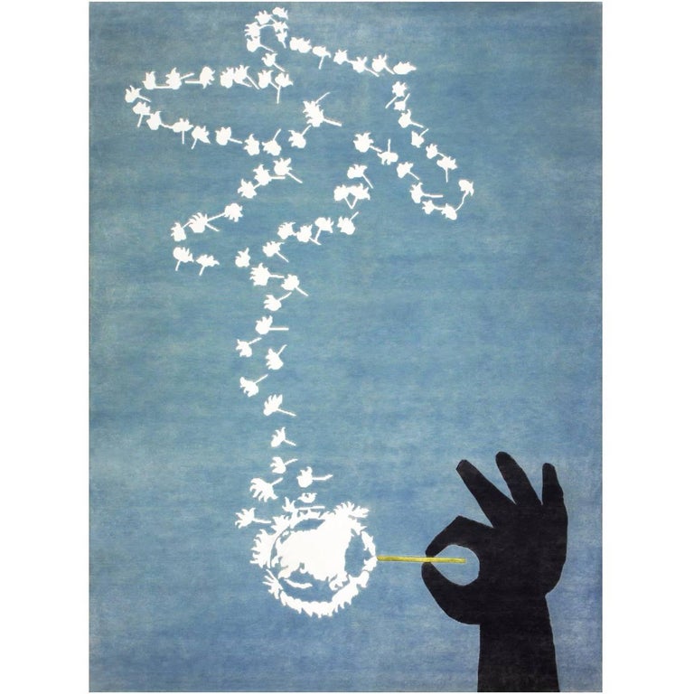 Contemporary Art Rug in New Zealand Wool "Libertad" For Sale at 1stDibs