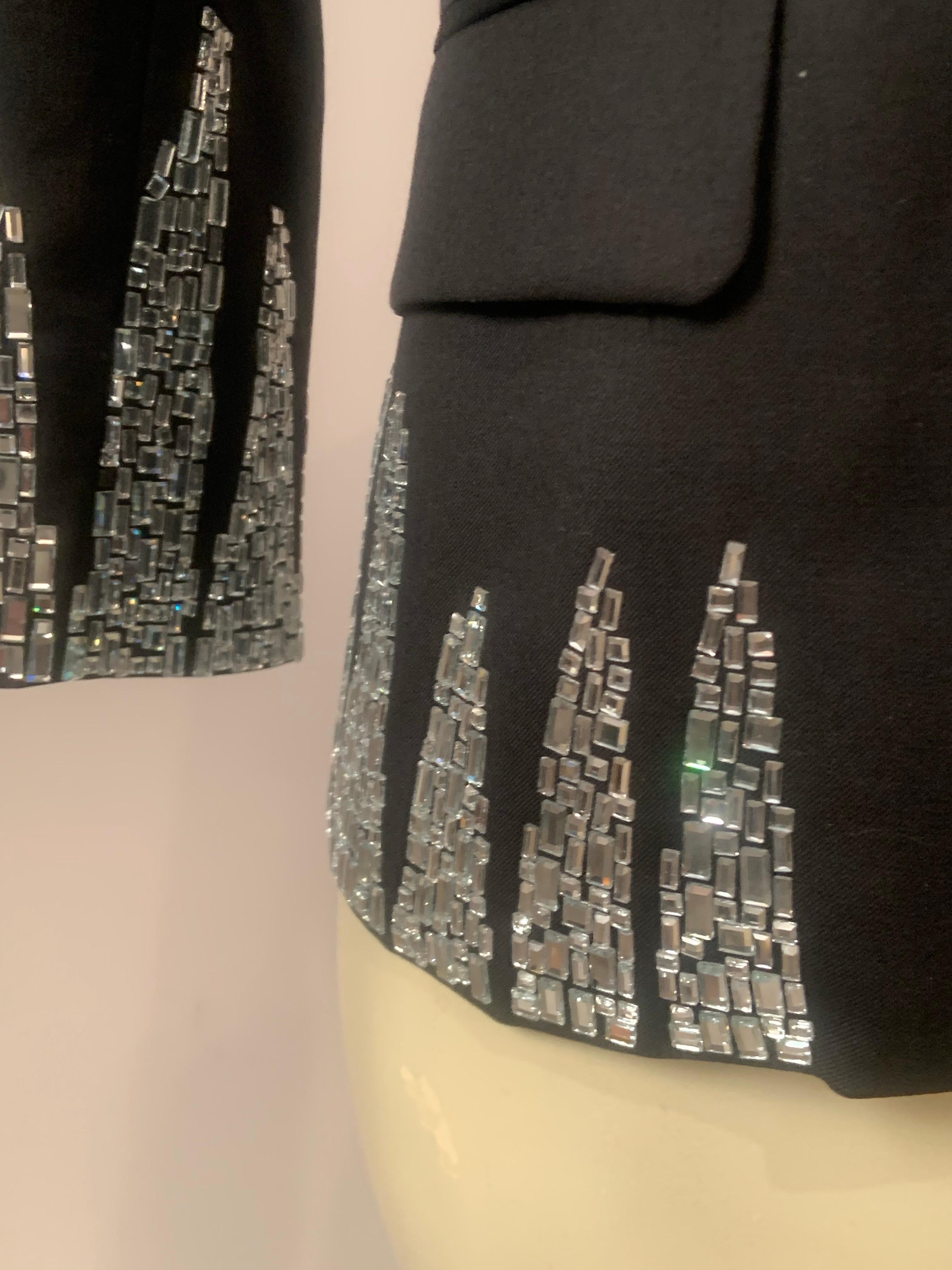 Libertine Crystal Embellished Black Wool Jacket In Excellent Condition For Sale In New Hope, PA