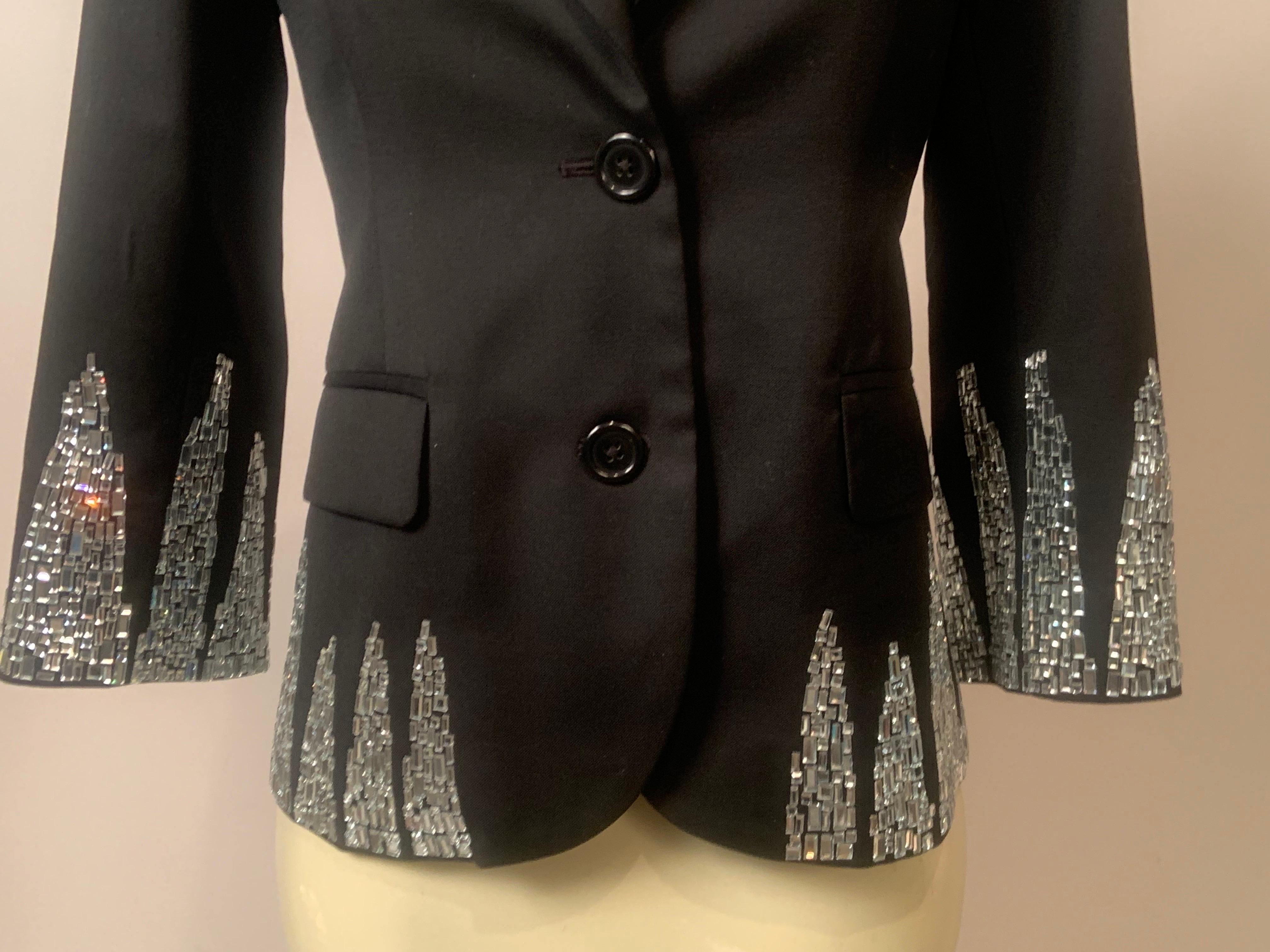 Libertine Crystal Embellished Black Wool Jacket For Sale 1