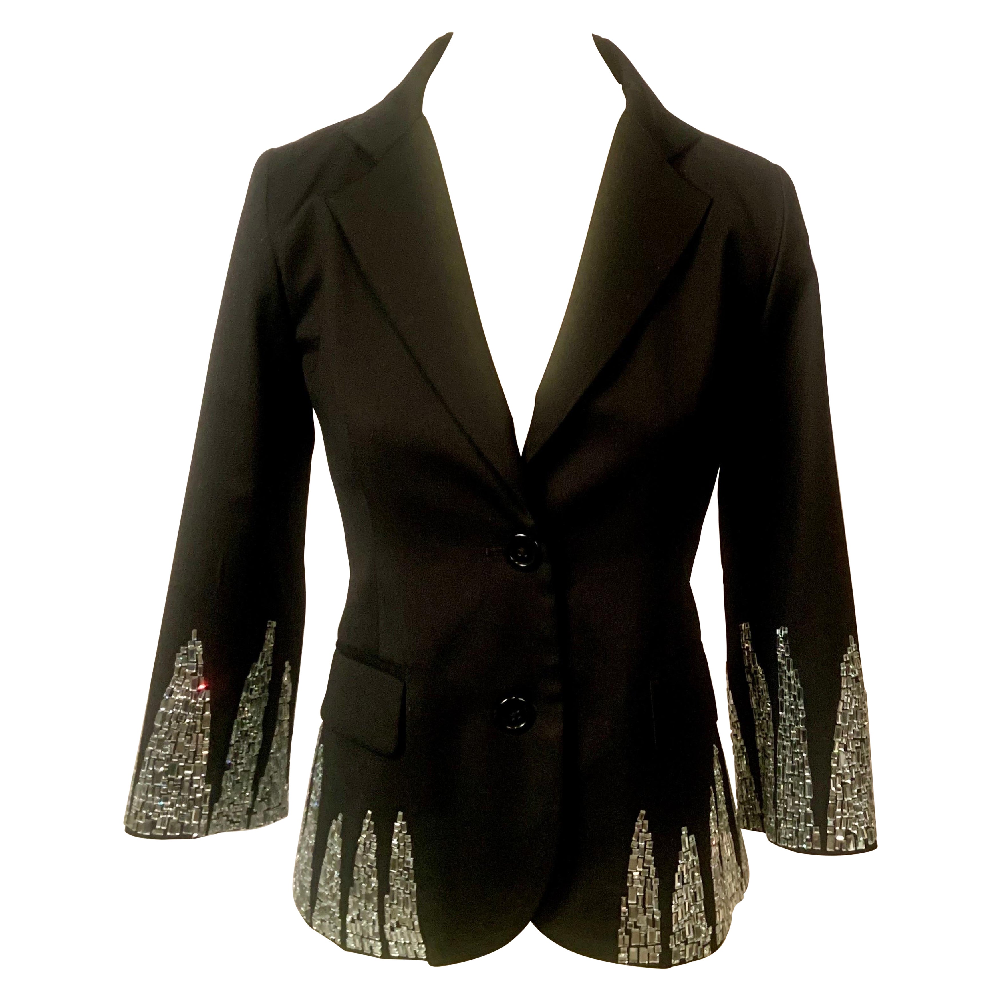Libertine Crystal Embellished Black Wool Jacket For Sale