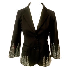 Libertine Crystal Embellished Black Wool Jacket