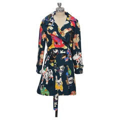 LIBERTINE Dogs Print Trench Coat Size M