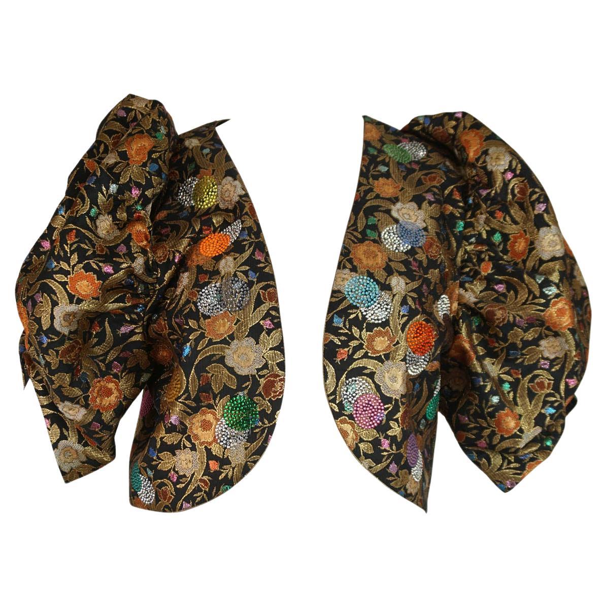 Libertine Embellished Metallic Floral Brocade Bolero Jacket For Sale