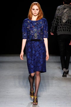 Libertine F/W 2013 Blue Jacquard Embellished Cocktail Dress