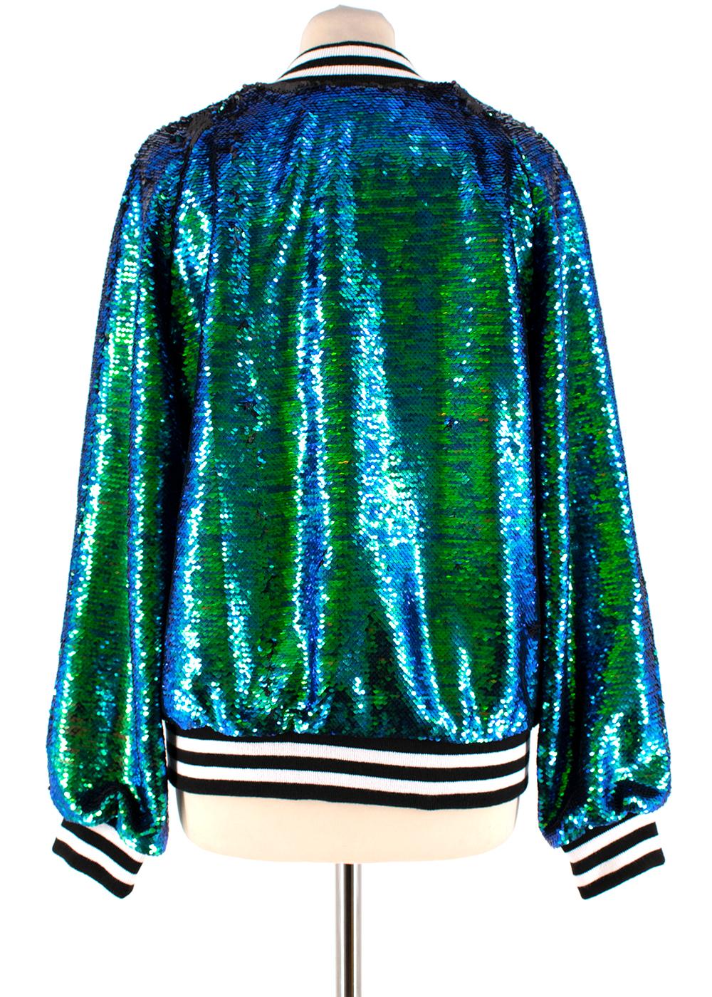 Blu Libertine - Giacca bomber con paillettes iridescenti - Taglia M