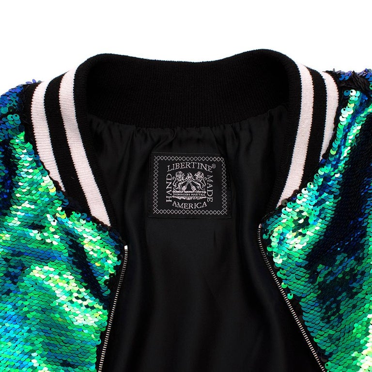 Libertine Iridescent Sequin Bomber Jacket Size M