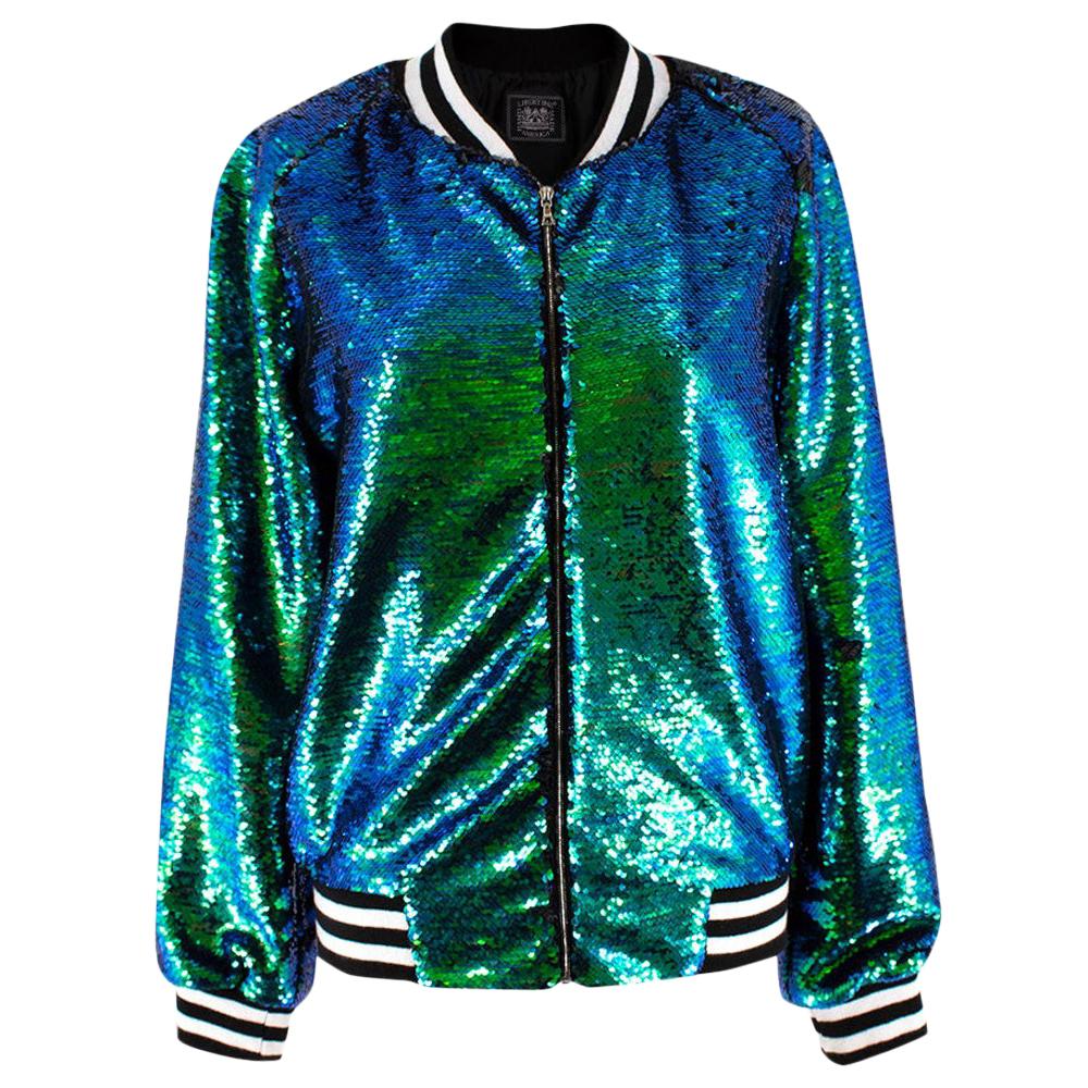 Libertine Iridescent Sequin Bomber Jacket - Size M For Sale at 1stDibs