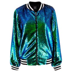 Libertine Iridescent Sequin Bomber Jacket - Size M